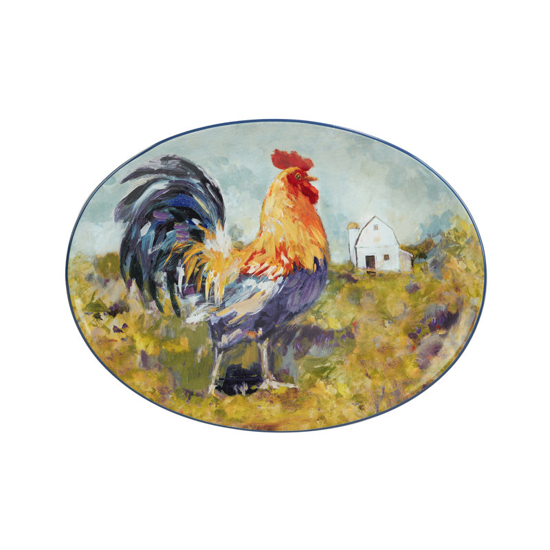 Plateau ovale certifié International Rooster Meadow