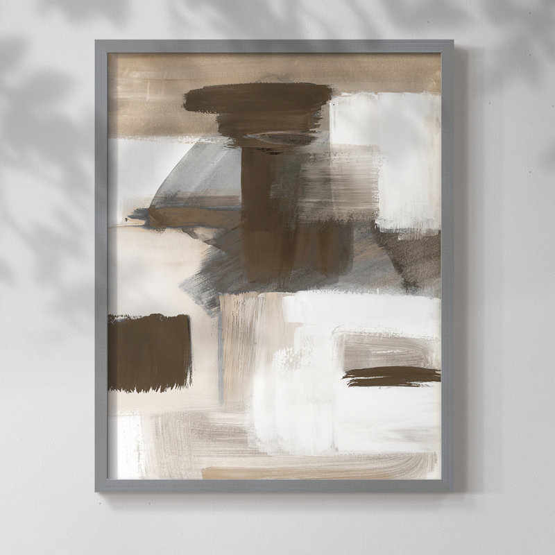 Navigating Neutrals Framed Print - Solid Wood, 30" H x 24" W, Gray