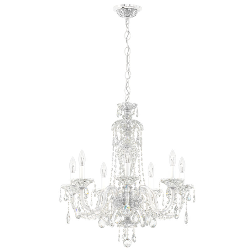 7 - Light Chandelier, Silver / Spectra Crystal Clear