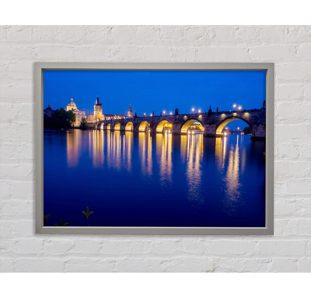 Charles Bridge Blues - Einzelner Bilderrahmen Kunstdrucke auf Leinwand