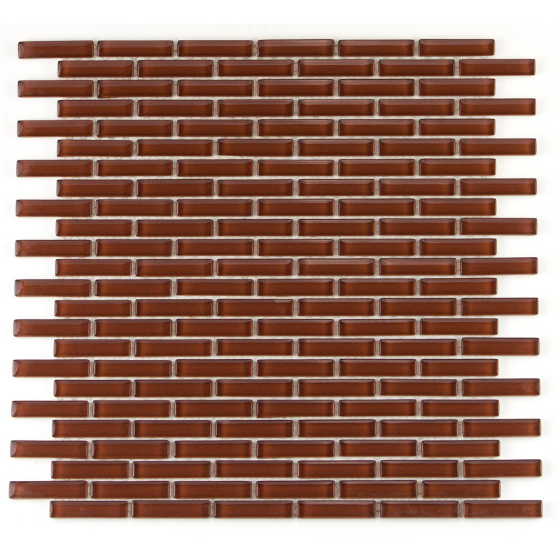 Torch Song 0.5'' W x 2'' L Glass Tile Mosaic Sheet, Scotch