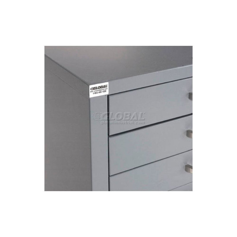 Gray Steel 5-Drawer Flat File Cabinet with Chrome Pulls