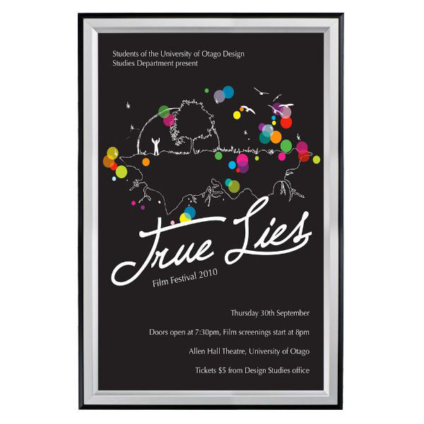 Double Colour Frame, 30.31" H x 24.33" W x 0.59" D, Black/Silver