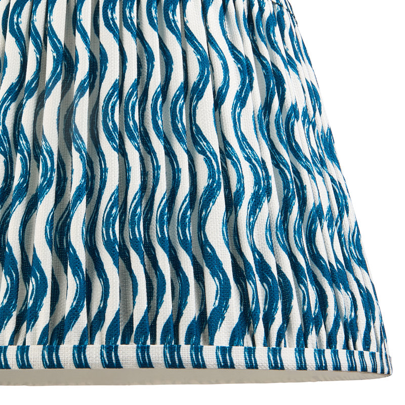 Ripple Lamp Shade, Blue, 24cm H x 25cm W x 35cm D