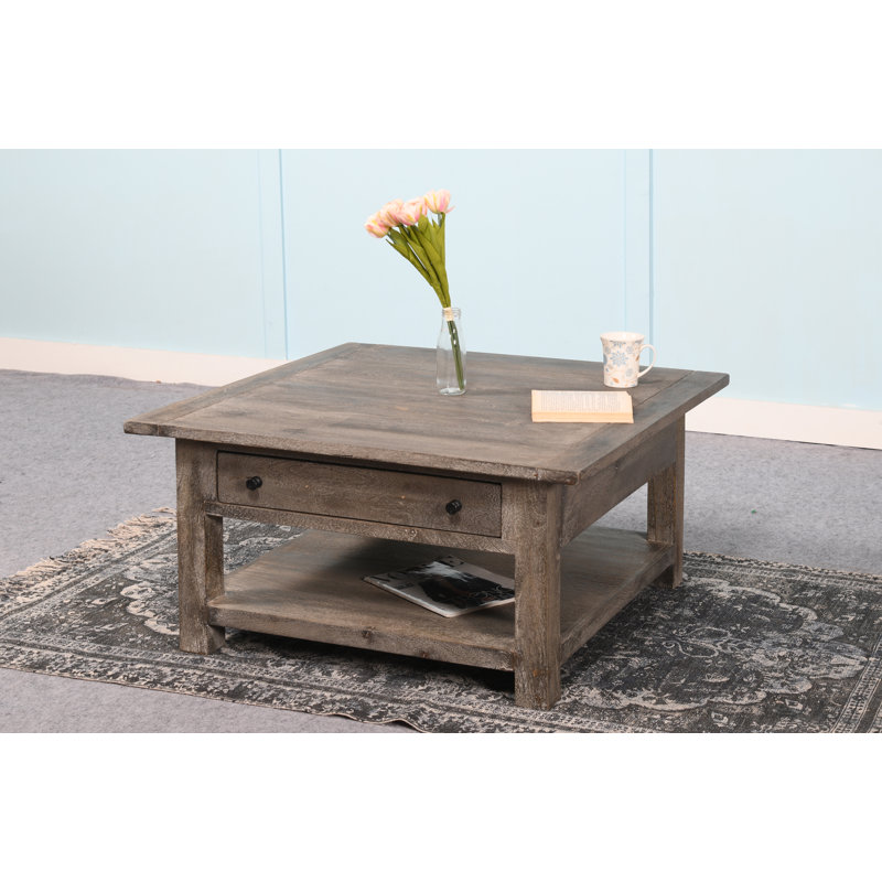 Sink Solid Wood Coffee Table, Rowan Gray