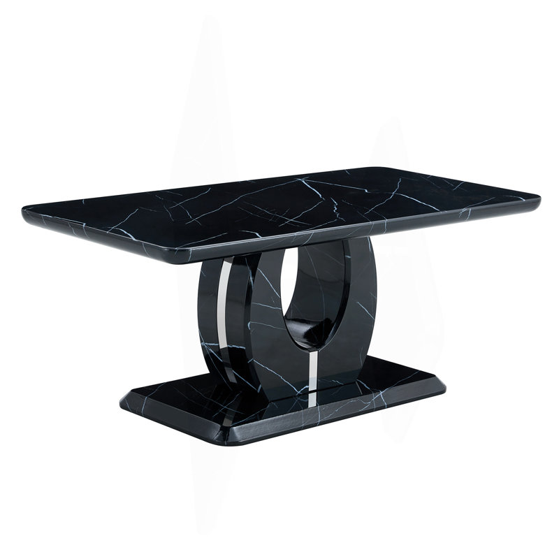 Table à thé Modern Luxury Imitation Marble, Noir