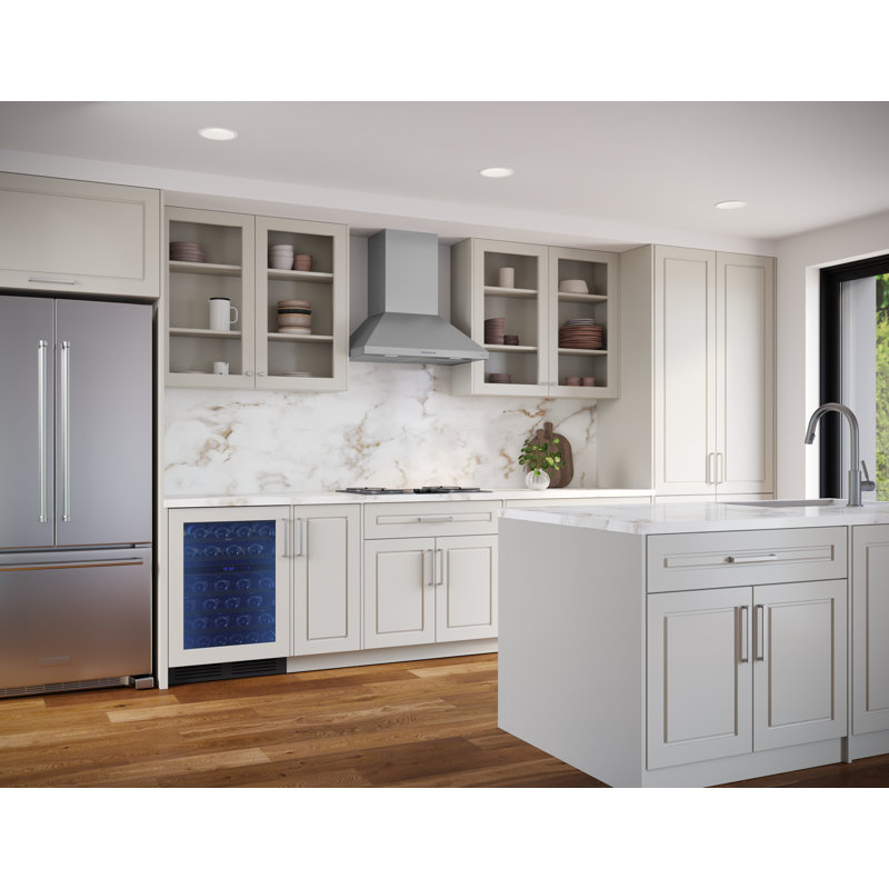Ombra 36 in. 600 CFM Wall Mount Range Hood in Black Stainless Steel, Black, 30" W