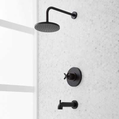 Vassor Pressure Balance Tub and Shower System - Brushed Gold