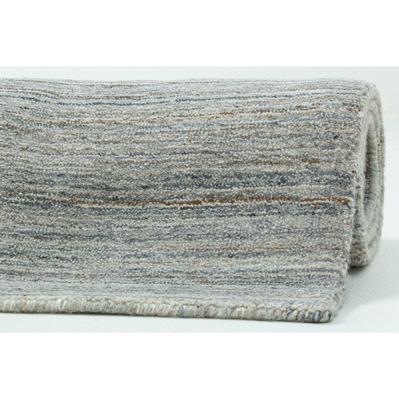Sandiego Hand Woven Wool Grey/Silver Indoor Rug, Rectangle 60 x 90cm