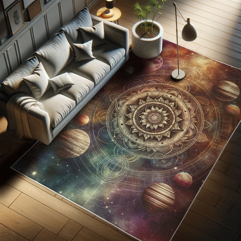 Machine Printed 177cm X 122cm Area Rug