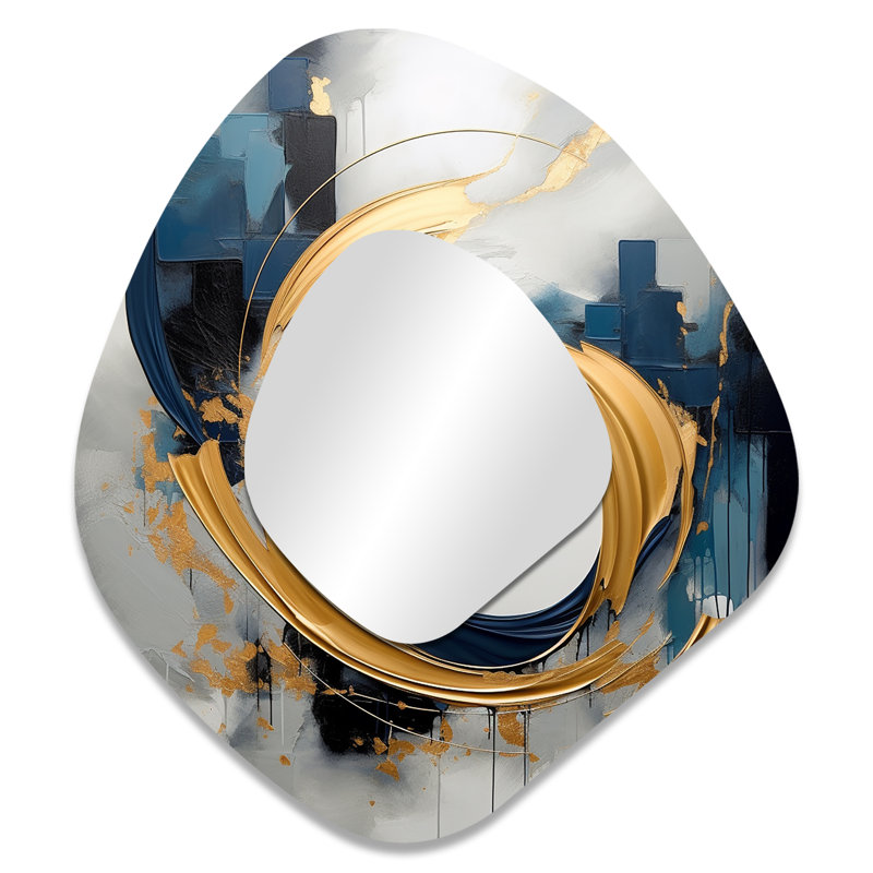 Hunnewell - Miroir mural moderne irrégulier, 35 po x 31 po