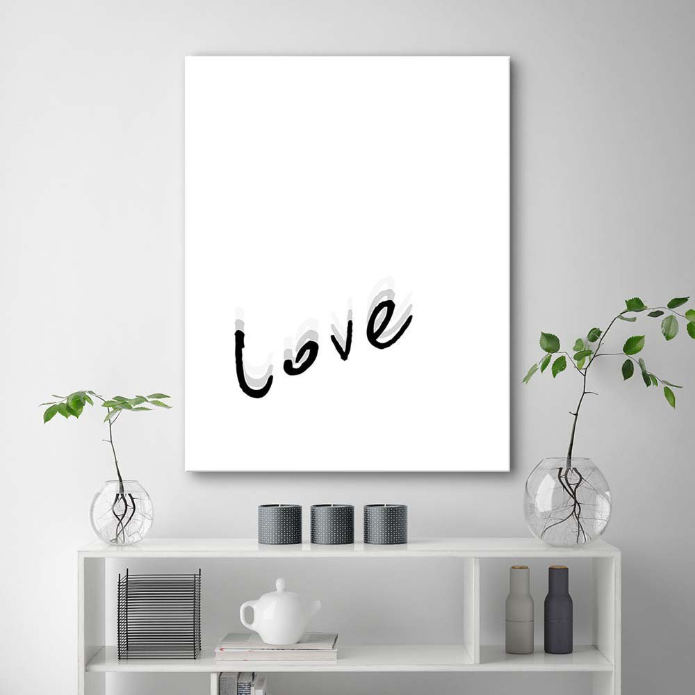 Leinwandbild Love Love Typografie Beschriftung