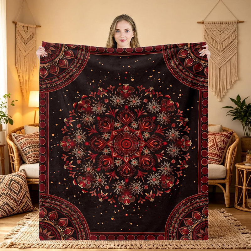 Jeté Accnicc Boho Mandala, 60 x 80 po, L 80 po x l 60 po