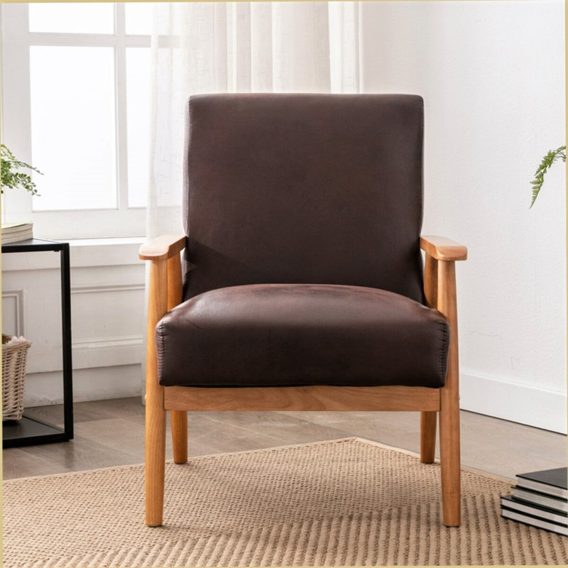 Fauteuil de l 25,375 po Beachwood, Microfibre brun foncé