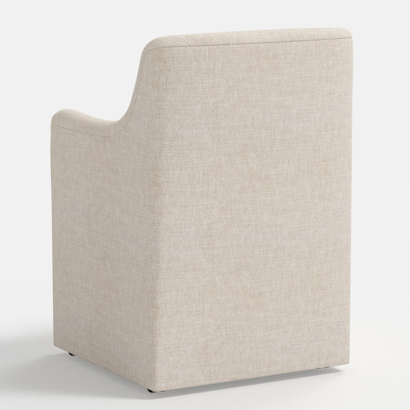 Upholstered Armchair, Performance Textured Weave Flax
