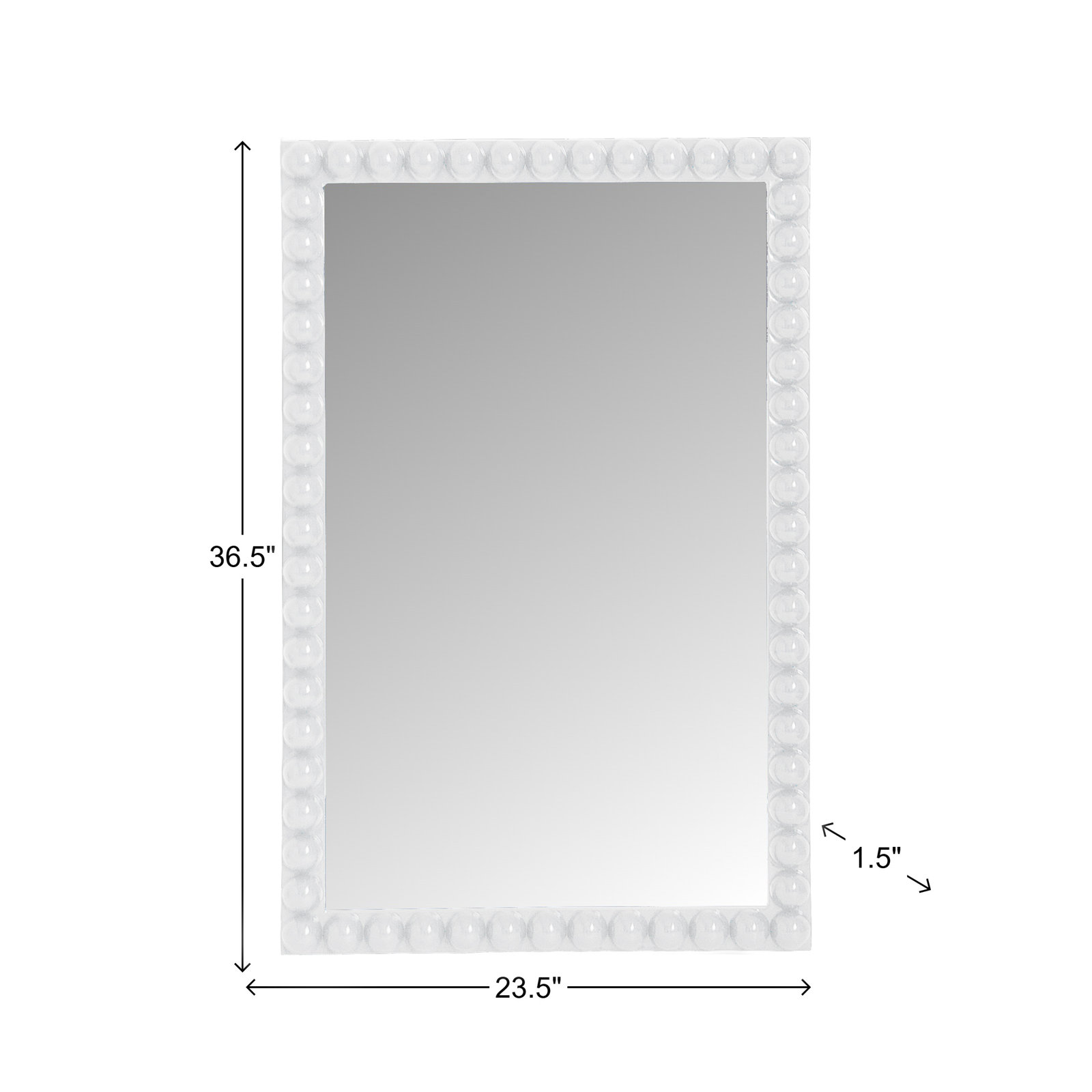24" Mirror, White