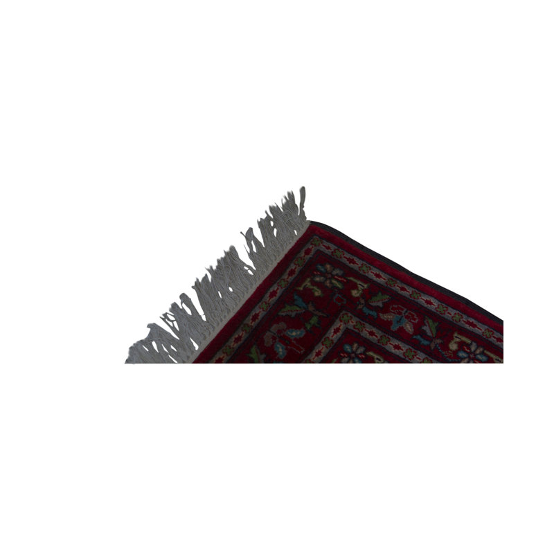 Hand-Knotted High-Quality Dark Red Area Rug