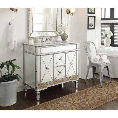 Arango 44'' Single Bathroom Vanity with Marble Top