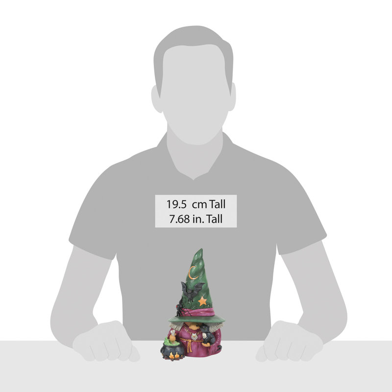 Jim Shore, gnome de sorcière d'Halloween avec chaudron et figuine de 7,68 pouces