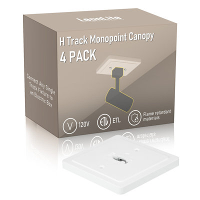 Adaptateur de rail monopoint Vectis H Track 4 po, accessoire de rail à circuit unique, blanc