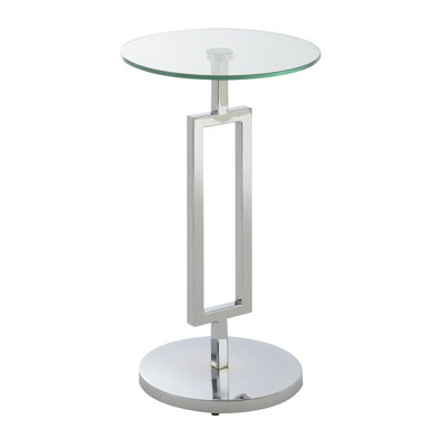 Sapienza Chrome Glass Martini End Table