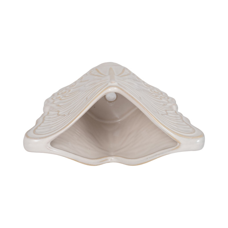 Sagebrook Home 7" Butterfly Planter, Ivory, 5" H x 7" W 4" D