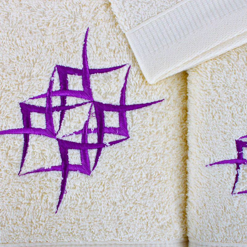 Midweight Mulit-Size Set, Cream/Dark Purple