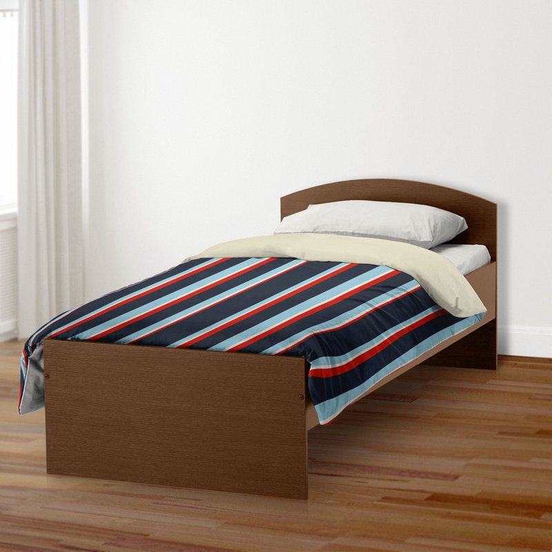 Housse de couette en microfibre bleu marine / rouge , Housse de couette pour lit simple