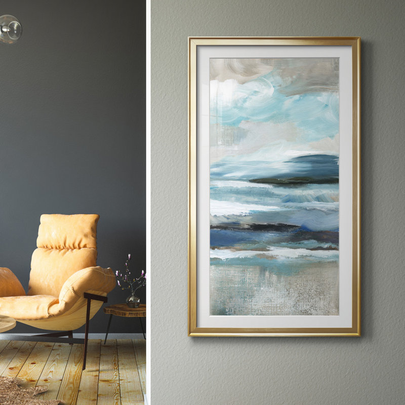 " Distant Drama II " Painting Print, Gold, 36.5" H x 26.5" W x 1" D
