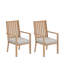 Ensemble de 2 chaises de patio en aluminium toutes saisons de 23 po avec coussins gris clair et structure kaki
