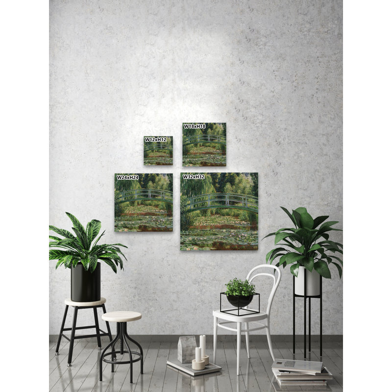 "La Passerelle japonaise", reproduction sur toile tendue, H 12 po x l 12 po