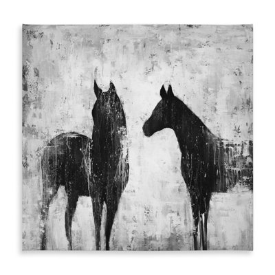 Black & White Horses Tablecloth - Farm Animal Decor