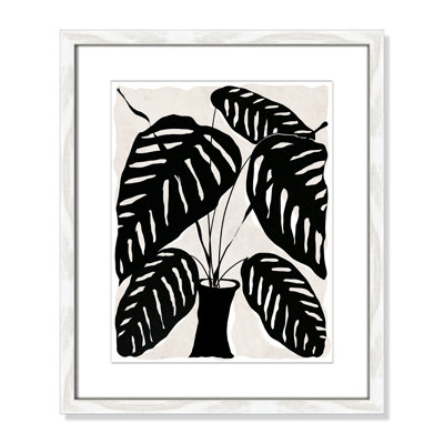 Black and White Potted Plant I Print