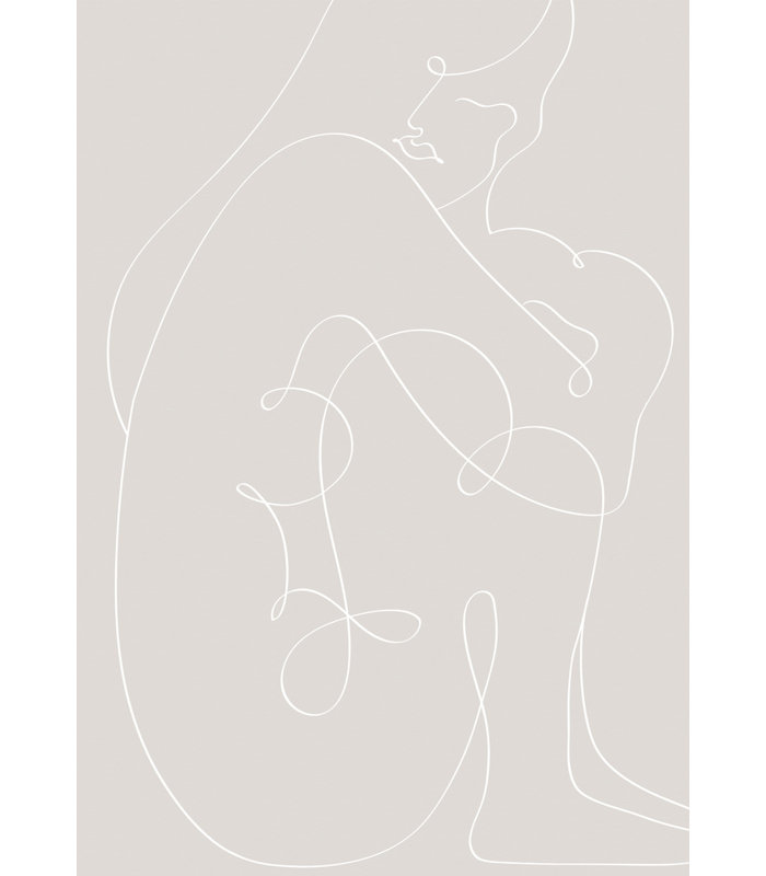 Woman Lines, 91.44 cm H x 60.96 cm W, White