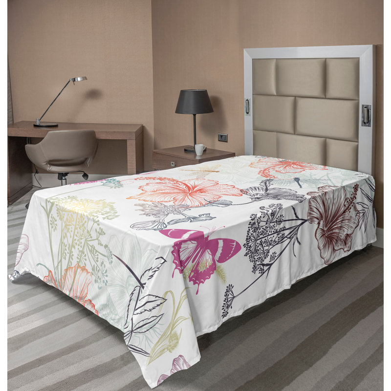 Multicolore Ambesonne, Drap plat pour très grand lit californien
