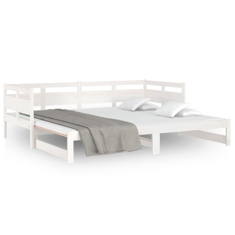 Alviso Solid Wood Daybed with Trundle, 80 x 200cm, White