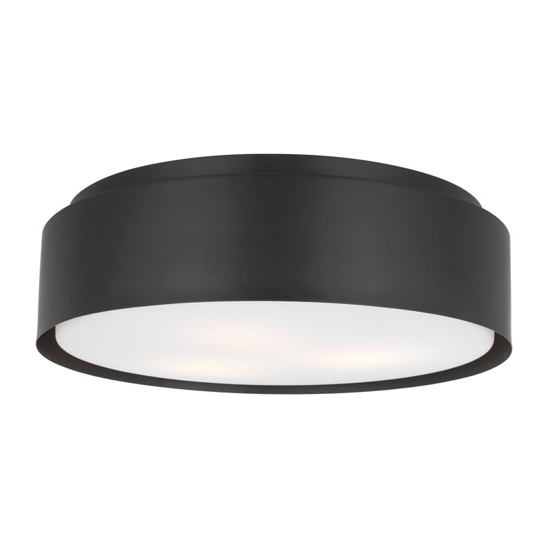Dartmore Large Flush Mount, Midnight Black, 5.625" H x 18" W x 18" D, Midnight Black
