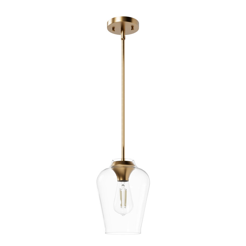 Vidria 1 - Light Single Jar Pendant, Clear, Gold