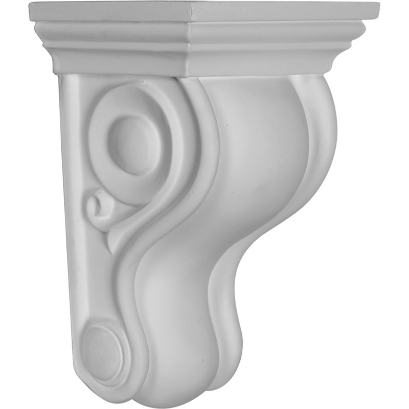 Endurathane Traditional Curved Corbel, 4 3/4"W x 3 1/2"D x 6 3/4"H, Factory Primed