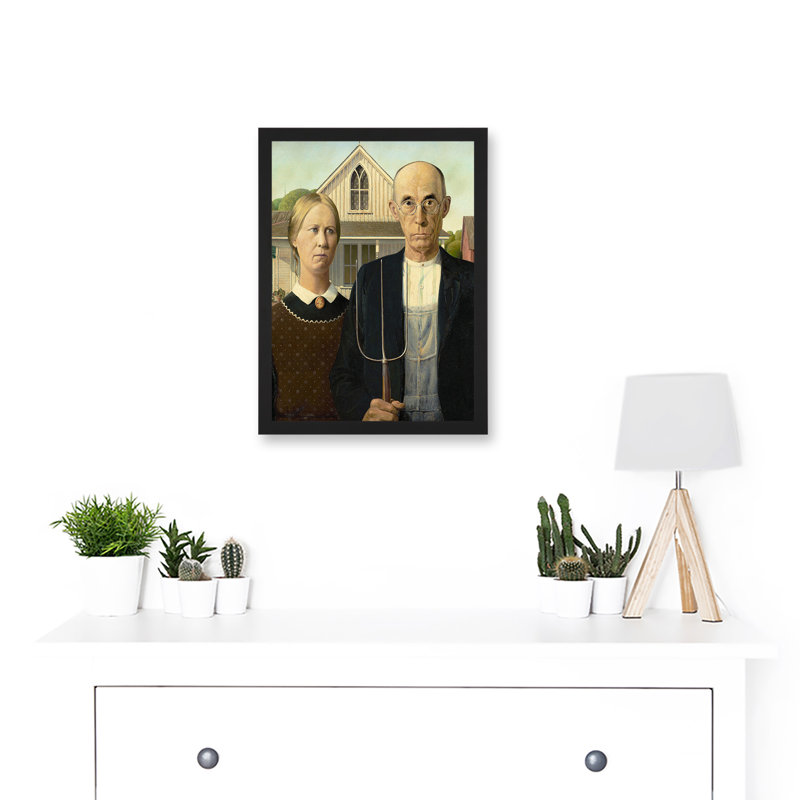 American Gothic by Grant Wood - Single Picture Frame Painting