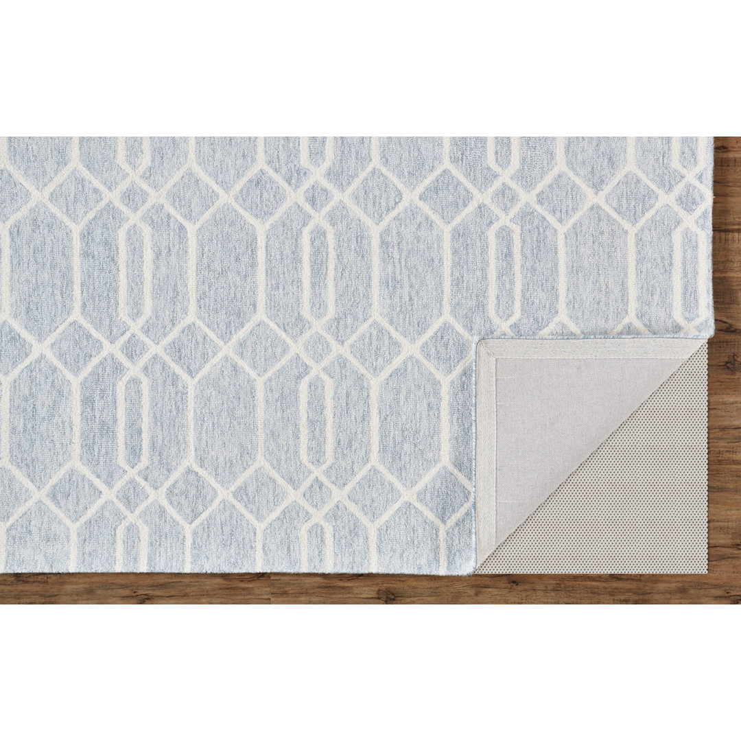 Binne Performance Hand Tufted Wool Geometric Indoor Rug George Oliver Rug 