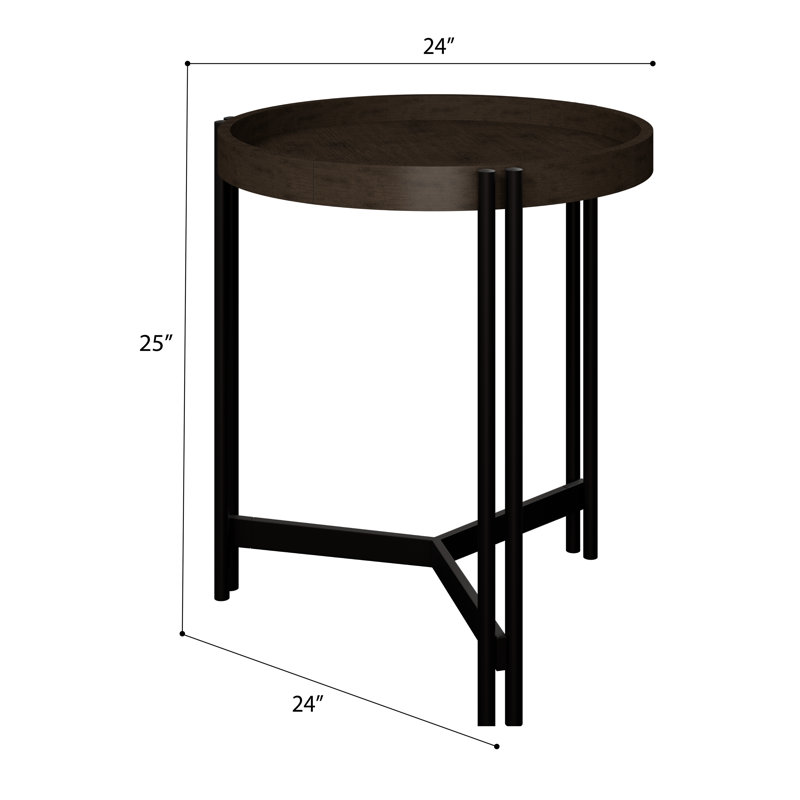 Dark Cocoa Round End Table