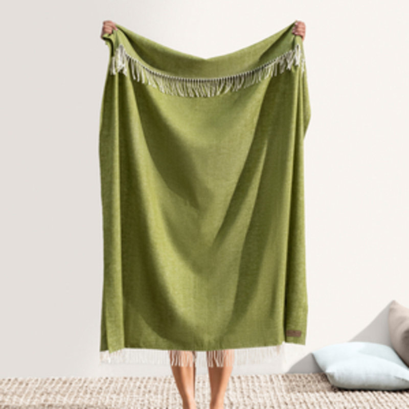 Italian Herringbone Throw Blanket, Charcoal