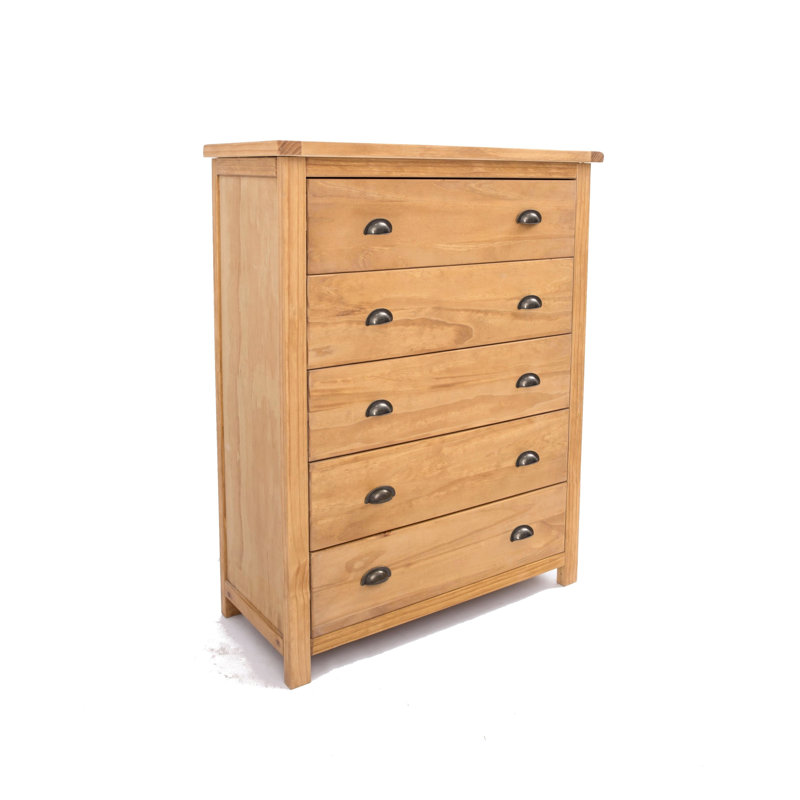 Sarkar 90cm W 5 - Drawer Chest of Drawers