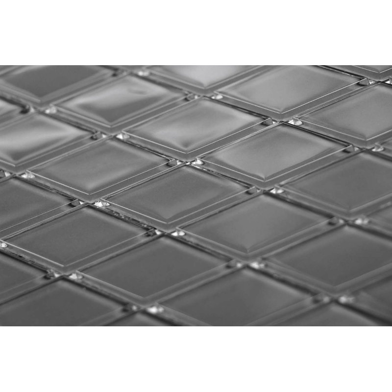 Quality Value Series 1" x 2" Straight Edge Glass Mosaic Tile, Dark Gray