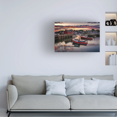 Art mural sur toile tendue - Rick Berk «Sunrise in Rockport», art mural pour salon, chambre à coucher ou bureau - 16 x 24