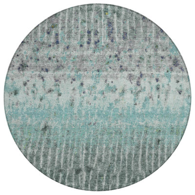 Machine Washable Indoor/Outdoor Chantille ACN2406 Abstract Rug