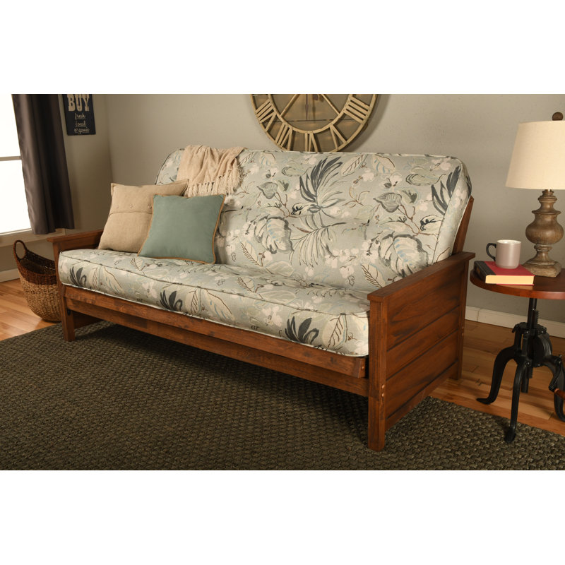 Anders Full / Double 79'' Upholstered Futon And Mattress, Weathered Brown, Takara Rain