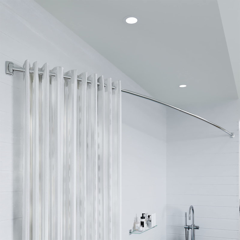 Stainless Steel Extendable Curved Shower Curtain Rod