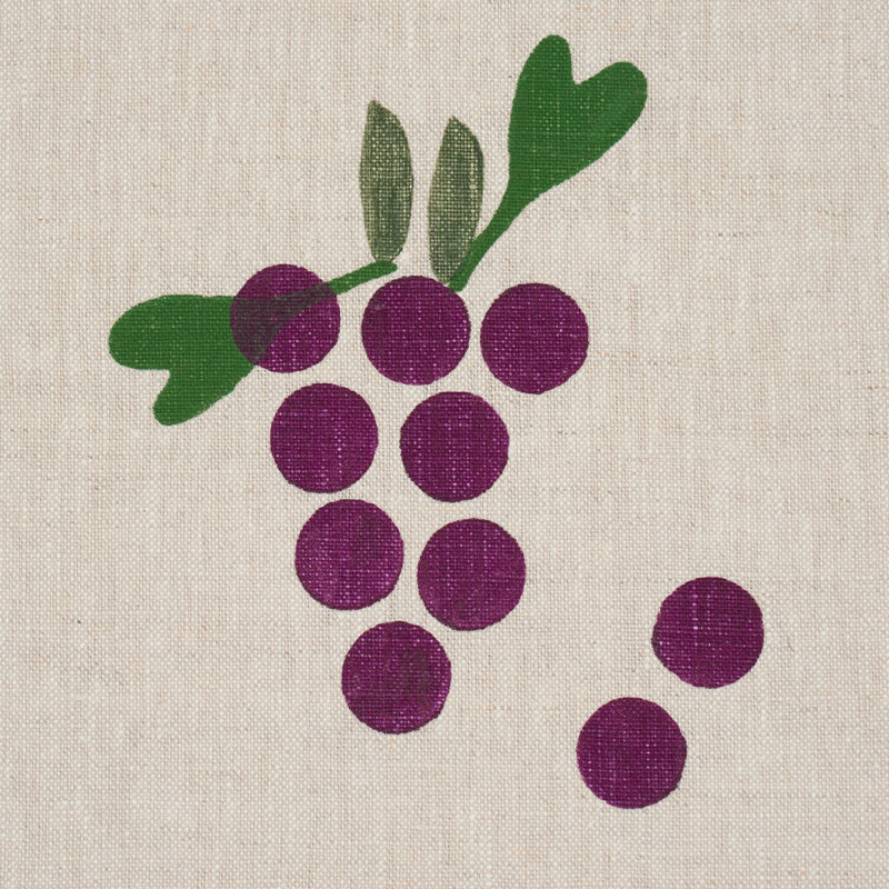 Schumacher X Caroline Z Hurley  Grapes Hand Block Print Fabric